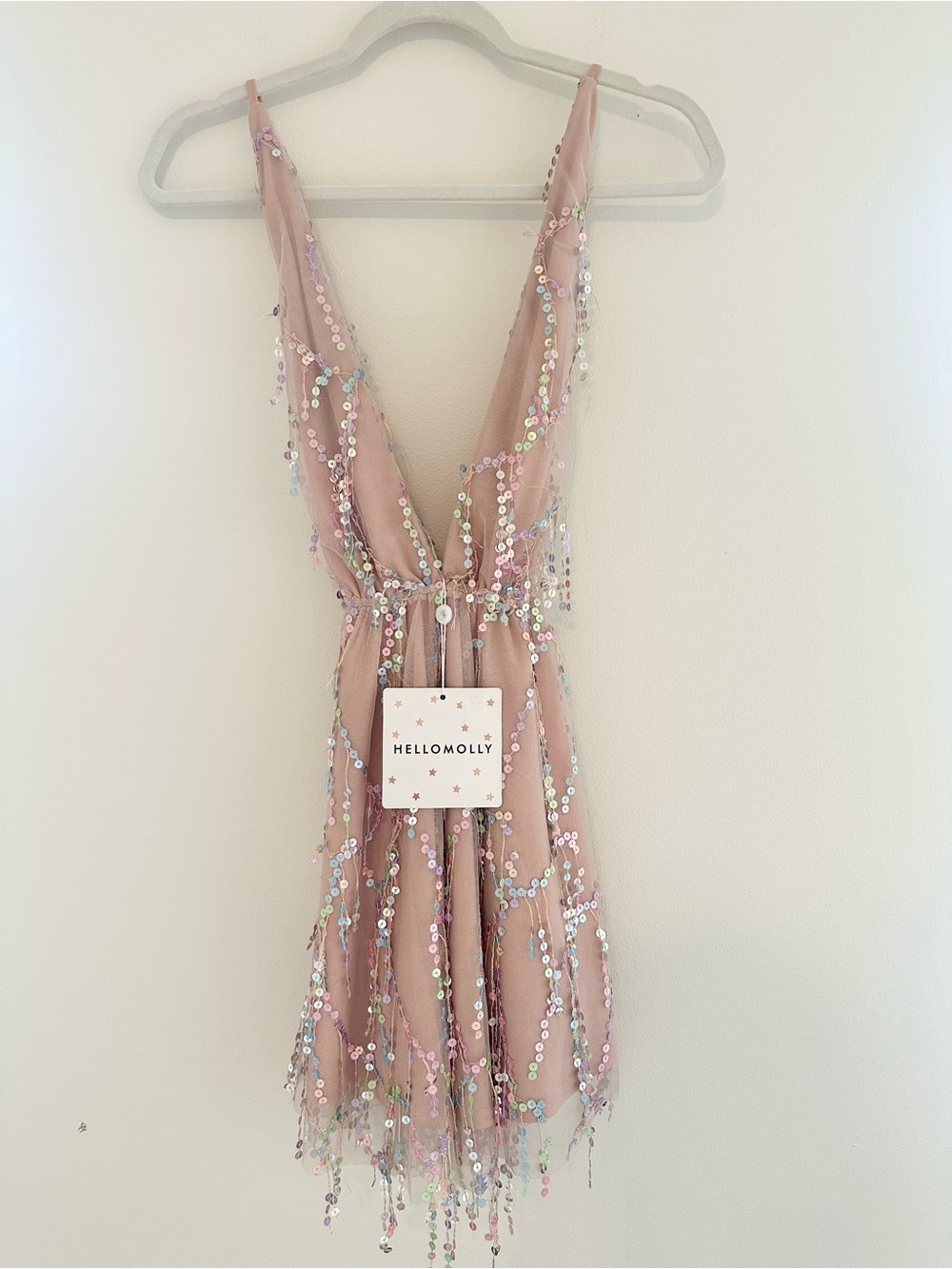 Hello Molly Pink Sequin Mini Dress NWT Size S - Picture 2 of 5